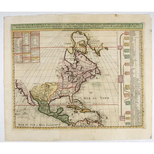 Old map image download for Nouvelle Carte de l' Amerique Septentrionale Dressee sur les plus Nouvelles Observations de Messieurs de l' Academie. . .