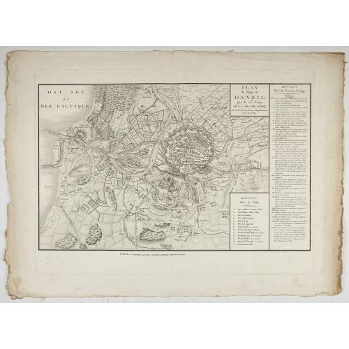 Old map image download for Accueil Consultation Plan du Siège de Danzig par le 10me. Corps de la Grande Armée, Avec les travaux des Français, tels qu'ils étaient le 25 Avril 1807.