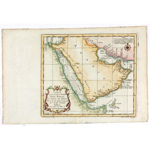 Old map image download for Carte de la Coste d'Arabie, Mer Rouge, et Golfe de Perse. . .