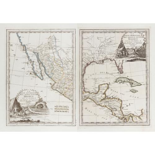 Old map image download for La parte orientale dell' antico.. messico con la Florida..