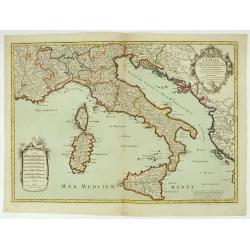L'Italie distinguée suivant l'estendue de tous les Estats, Royaumes, républiques, Duchés, Principautés, &c.