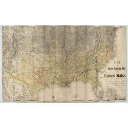 Map showing the cotton growing belt in the United States Prepared for and copyrighted by Geo. H.Mc.Fadden & Bro., cotton merchands based in Phiiladelphia, USA 1892.