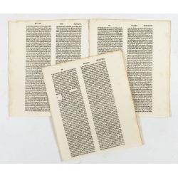[Lot of 3 pages from a German Bible printed in 1477
