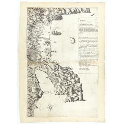 [Map of the coast of Crete to the east of Chania showing the landing of the Turks and the Venetian defence in June 1645].