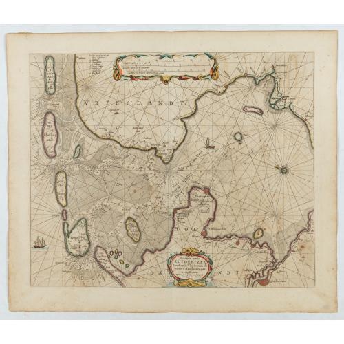 Old map image download for Pascaart..de Zuyder-Zee, Texel..Vlie-stroom..'t Amelander…