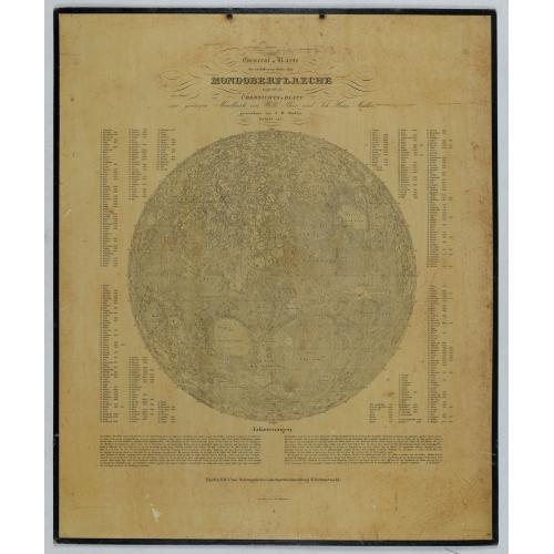 Old map image download for General-Karte der sichtbaren Seite der Mond-oberflaeche zugleich als Übersichts-Blatt zur grössern Mondkarte von Wilh. Beer und Joh: Heinr. Mädler.