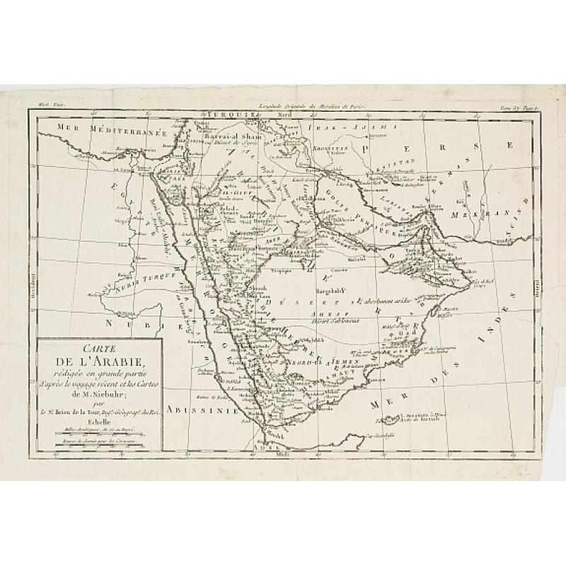 Carte de l'arabie, rédigée en grande partie..