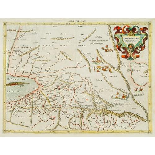 Old map image download for Asiae Tabula VII Continet Hyrcaniam, Margianam, Bactrianam, Sogdianam