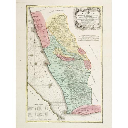 Old map image download for Terrae Yemen Maxima Pars, seu Imperii Imami, Principatus Kaukeban nec non ditionum Haschid u Bekil, Nehhm, Chaulan, Abu Arisch et Aden Tabula ...