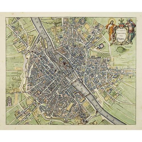 Old map image download for Lutetia Parisiorum Vulgo PARIS.