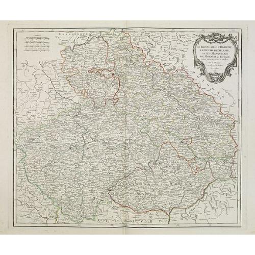 Old map image download for Le Royaume De Boheme, Le Duche De Silesie, et Les Marquisats De Moravie et Lusace. . . 1751