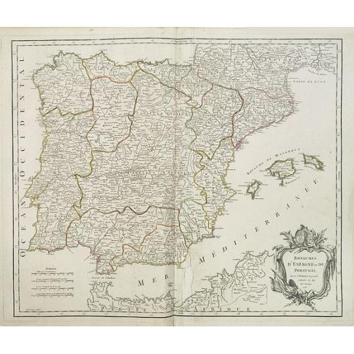 Old map image download for Royaumes d'Espagne et de Portugal.