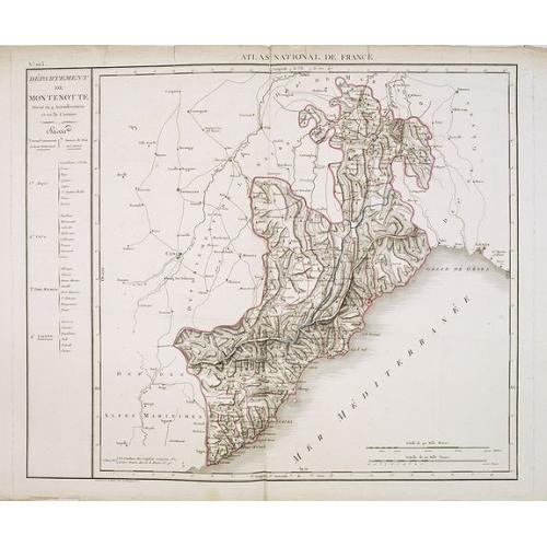 Old map image download for Département de Montenotte Divisé en 4 arrondissemens et en 30 cantons.