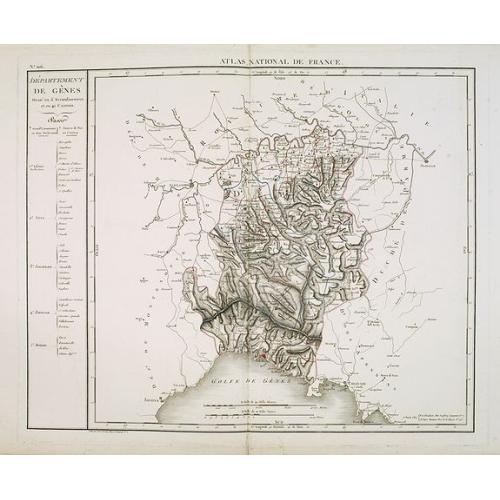 Old map image download for Département de Gênes Divisé en 5 Arrondissemens et en 41 cantons.