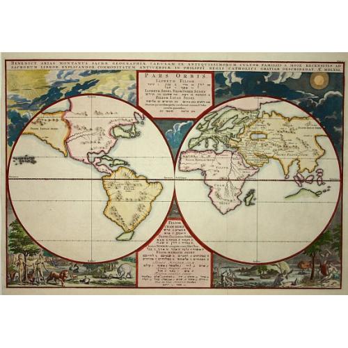 Old map image download for Benedict. Arias Montanus Sacrae Geographiae Tabula..