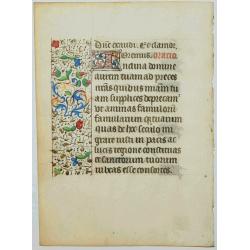 Leaf on vellum from a manuscript Book of Hours.