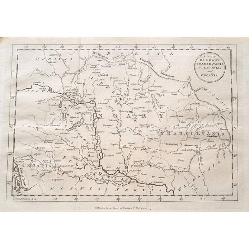 A map of Hungary, Transilvania, Sclavonia, and Croatia.