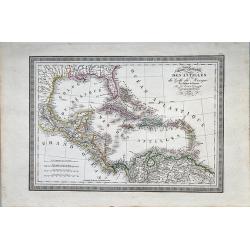 Carte Particulaire des Antilles et du Golfe du Mexique avec L'Isthme de Panema.