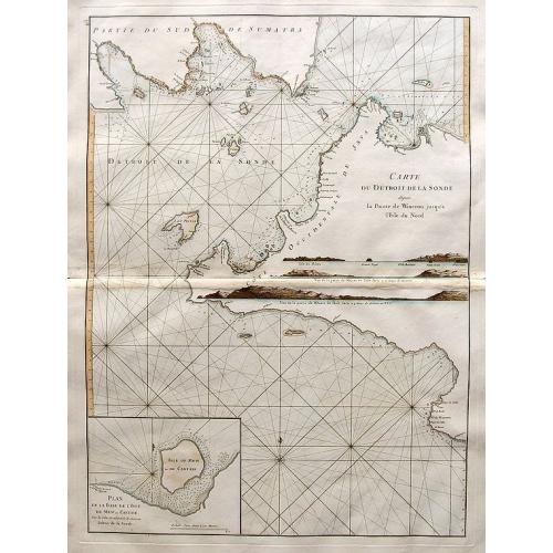 Old map image download for Carte du Détroit de la Sonde depuis la Pointe de Winerou jusqu'à l'Isle du Nord.