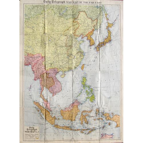 Old map image download for Daily Telegraph War Map of the Far East.