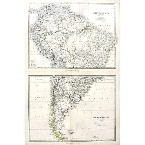 Old map image download for South America (Northern Sheet + Southern Sheet).