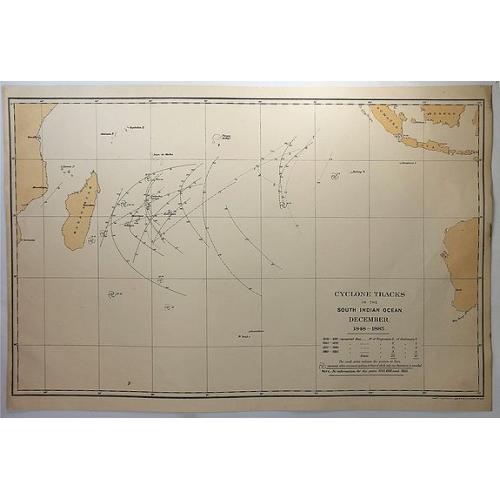 Old map image download for Cyclone tracks in the South Indian Ocean, December 1848-1885.