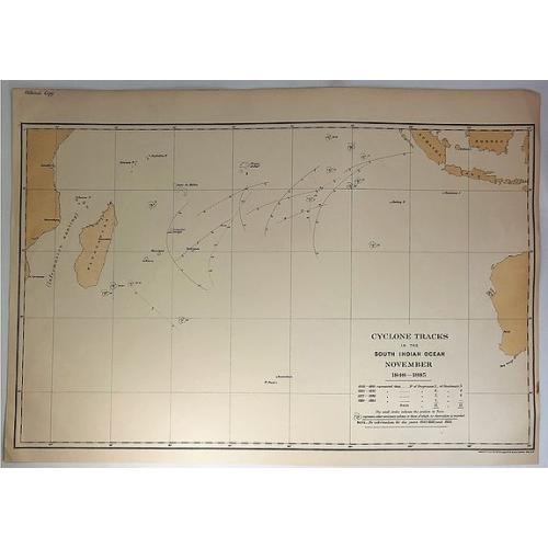 Old map image download for Cyclone Tracks in the South Indian Ocean, November 1848-1885.