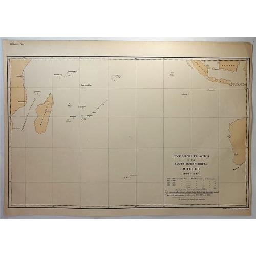 Old map image download for Cyclone tracks in the South Indian Ocean, October 1848-1885.