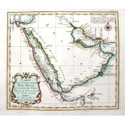 Carte de la coste d'Arabie Mer Rouge et Golfe de Perse. . .