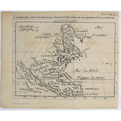 Old map image download for L'Amérique Septentrionale suivant Mr. Delisle de l'Académie Royale des Sciences.