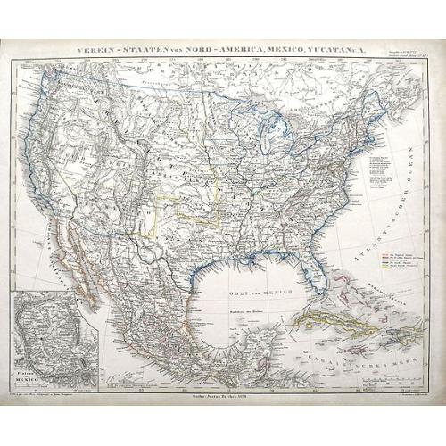 Old map image download for Verein-Staaten von Nord-America, Mexico, Yucatan u. A.