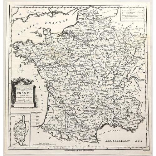 Old map image download for A New & Accurate Map of France, Divided Into Departments, districts & c. as Decreed by the National Assembly.