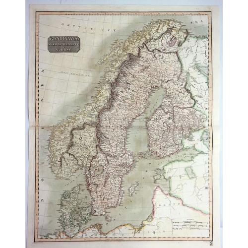 Old map image download for Scandinavia, or Sweden, Denmark & Norway.