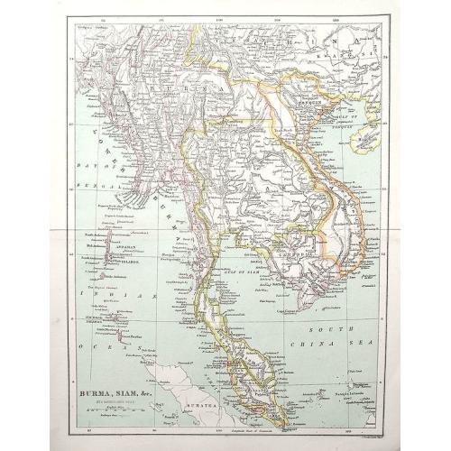 Old map image download for Burma, Siam, &c.