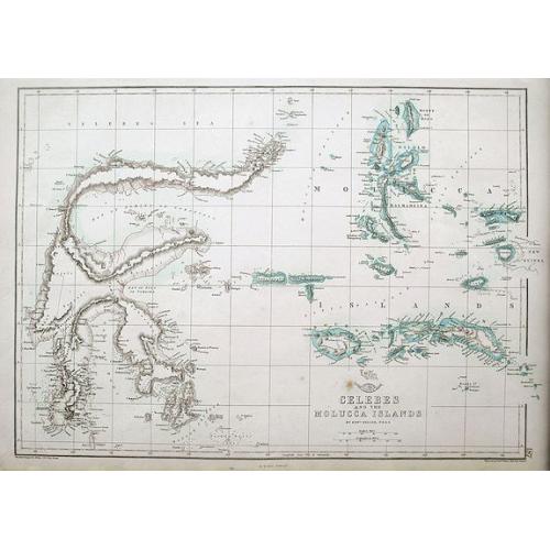 Old map image download for Celebes and the Molucca Islands.