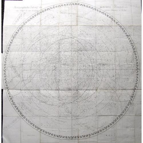 Old map image download for Stereographischer Entwurf des Gestirnten Himmels vom Nordpol bis zum 38sten Grad südlicher Abweichung.