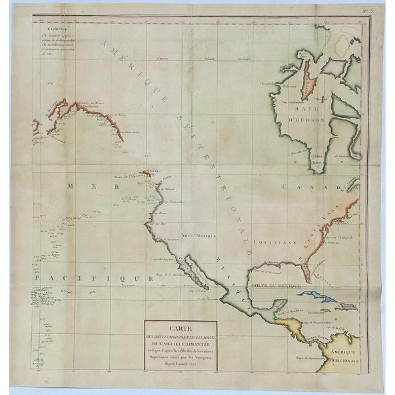 Carte des Declinaisons et Incluinaisons de Laiguille Aimantee. . .