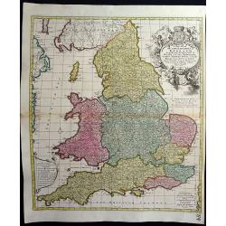 A New Mapp of the Kingdome of England, Representing the Princedome of Wales, and other Provinces, Cities, Market Towns, with the Roads from Town to Town. 