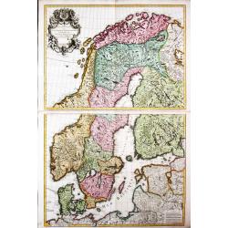 Antique map of Scandinavia] Carte des Courones du Nord. 