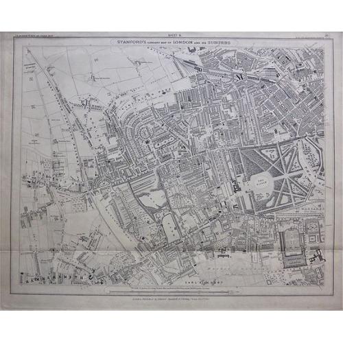 Old map image download for Stanford's Library Map of London and its Suburbs, sheet 9. 