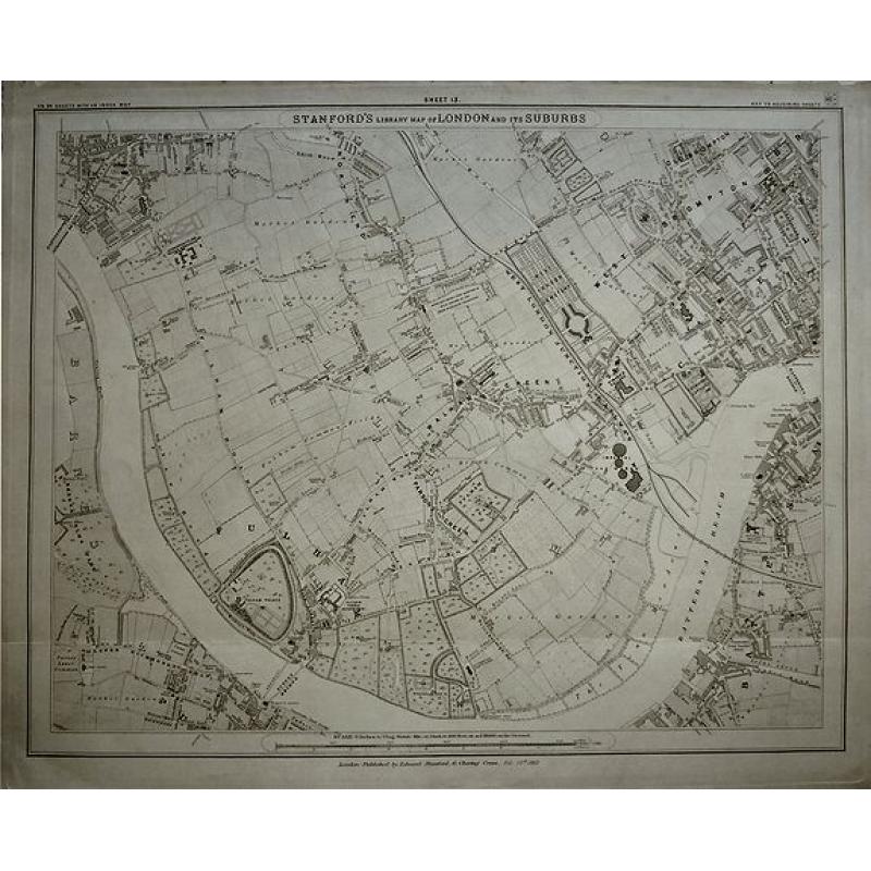 Stanford's Library Map of London and its Suburbs, sheet 13.