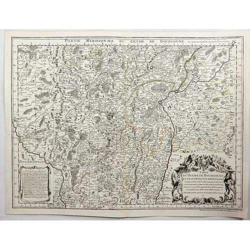 Old map image download for Carte du Duche de Bourgogne et des Comtez en Dependans.