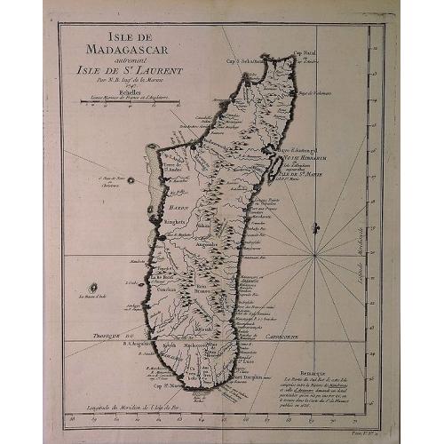 Old map image download for Isle de Madagascar Autrement Isle de St. Laurent.