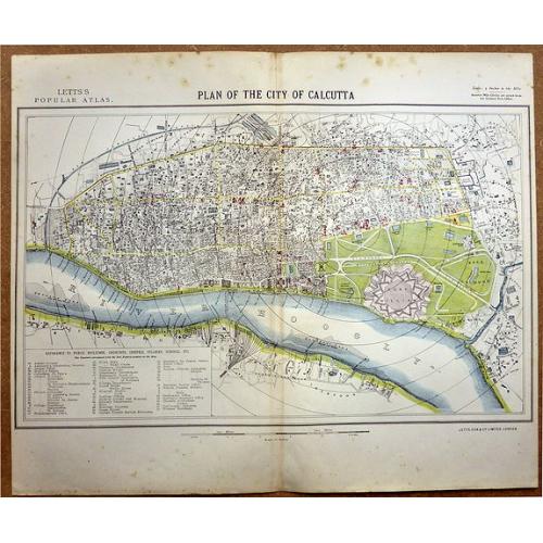 Old map image download for Plan of the City of Calcutta.