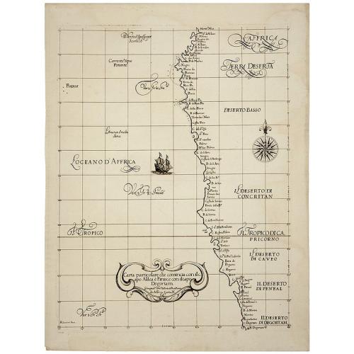 Old map image download for Carta particolare che mostra il Capo buona Speranza con il mare....   