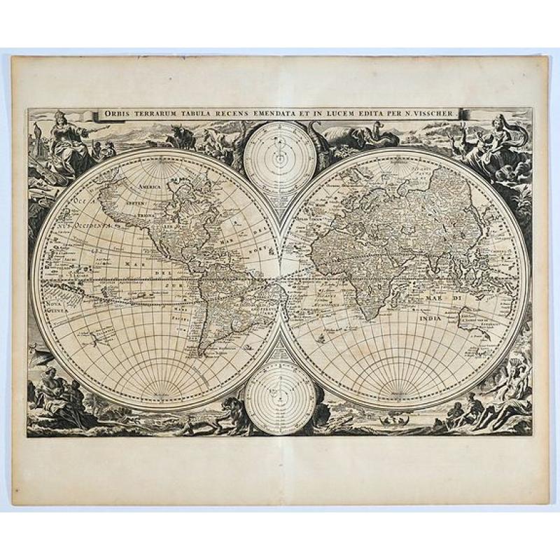 Orbis terrarum tabula recens emendata et in lucem edita per N. Visscher.