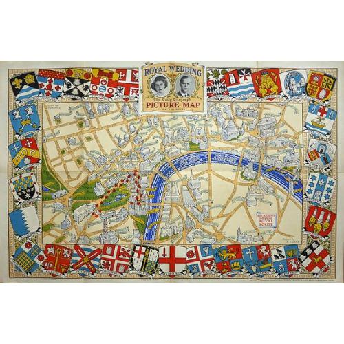 Old map image download for Royal Wedding. The Daily Telegraph Picture Map of the Route. 