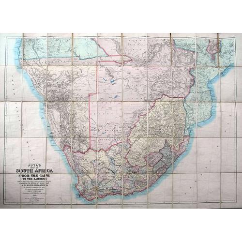 Old map image download for Juta's Map of South Africa from the Cape to the Zambesi...