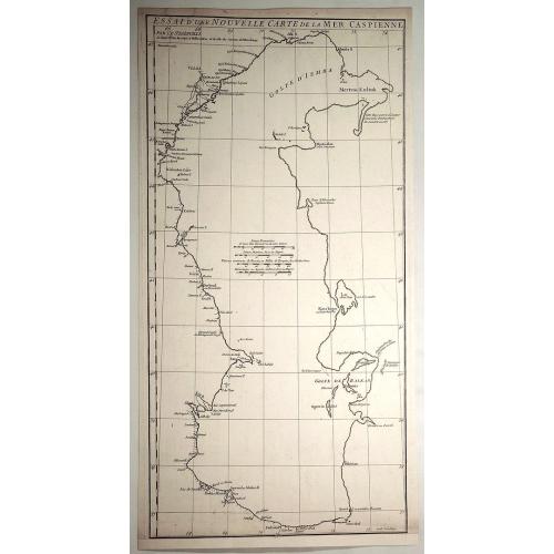 Old map image download for Essai D'Une Nouvelle Carte de la Mer Caspienne.