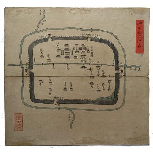 Old map image download for Sizhou city, Jiangsu Province.